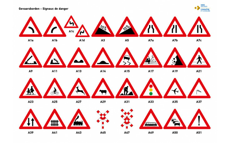 Panneaux reprenant les signaux routiers
